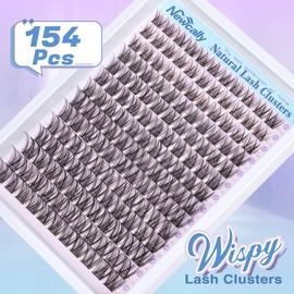 Newcally Lash Clusters Kit Wispy Natural Cluster Eyelash Extension Kit DIY Lash Extension Kit C Curl 10-16MM Eyelash Clusters Volume Individual Lashes Kit by Newcally
