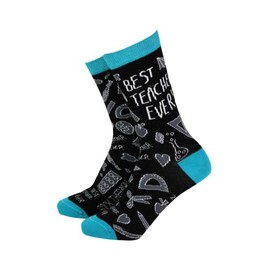 Smiling Faces MAKING SMILES SINCE 2001 Sock Therapy Bamboo Breathable Women's Socks - Best Teacher Ever - Thank you teacher gift