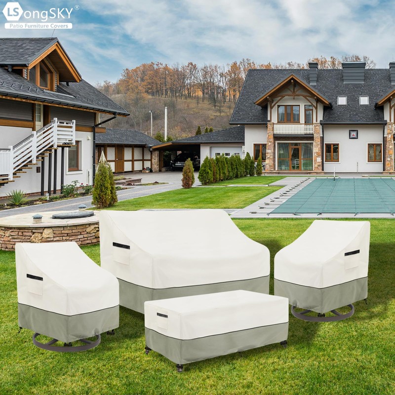 LSongSKY Outdoor Coffee Table Cover,Waterproof Rectangular Patio Small Side Table