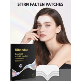Ribeedas 12 Pack Weiß Stirn Zornesfalte Pflaster,Kollagen Stirn Anti Falten Pflaster,zornesfalten patches mit hyaluron,Reduziert Stirnfalten und spendet Feuchtigkeit für die Gesichtsbehandlung