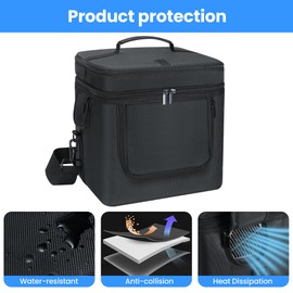 Undomip Carrying Bag Compatible with ECOFLOW River 2 Max 500, Power Storage Bag with Adjustable Shoulder Strap, Soft Generator Cover with Side Zipper, 27 * 25.5 * 20CM (Black, For River 2 Max 500)