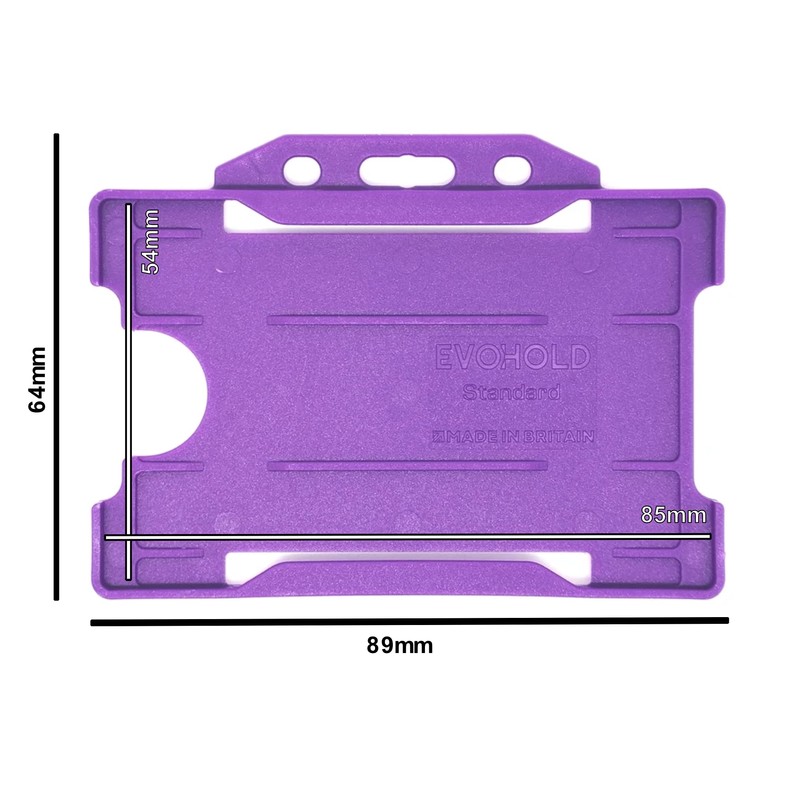 Identity-Plus: Purple Rigid Open Faced Landscape ID Card Badge Pass