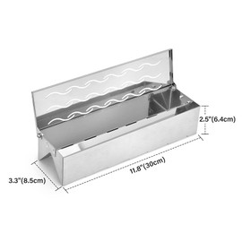 Skyflame Stainless Steel BBQ Smoker Box for Wood/Smoking Chips - Universal Smoky Flavor Grill Accessories Fit for Gas/Charcoal Grilling, W-Shape