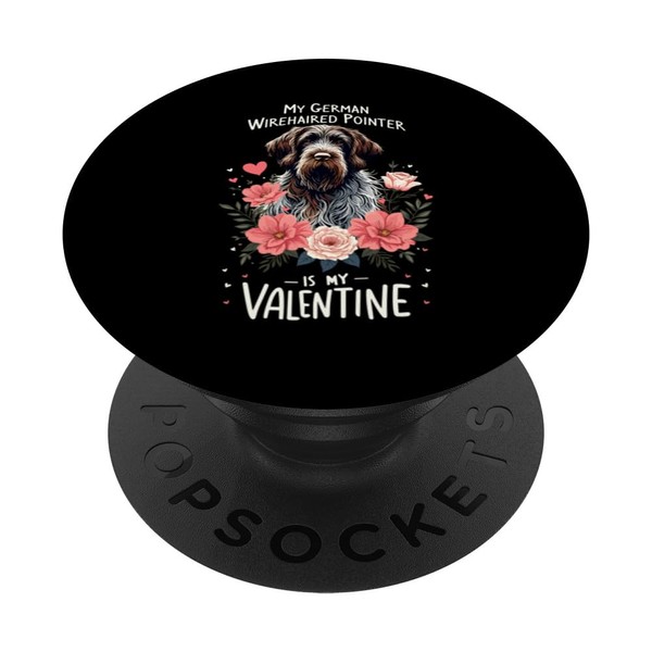 Valentine's Day German Wirehaired Pointer Valentines PopSockets Klebender PopGrip
