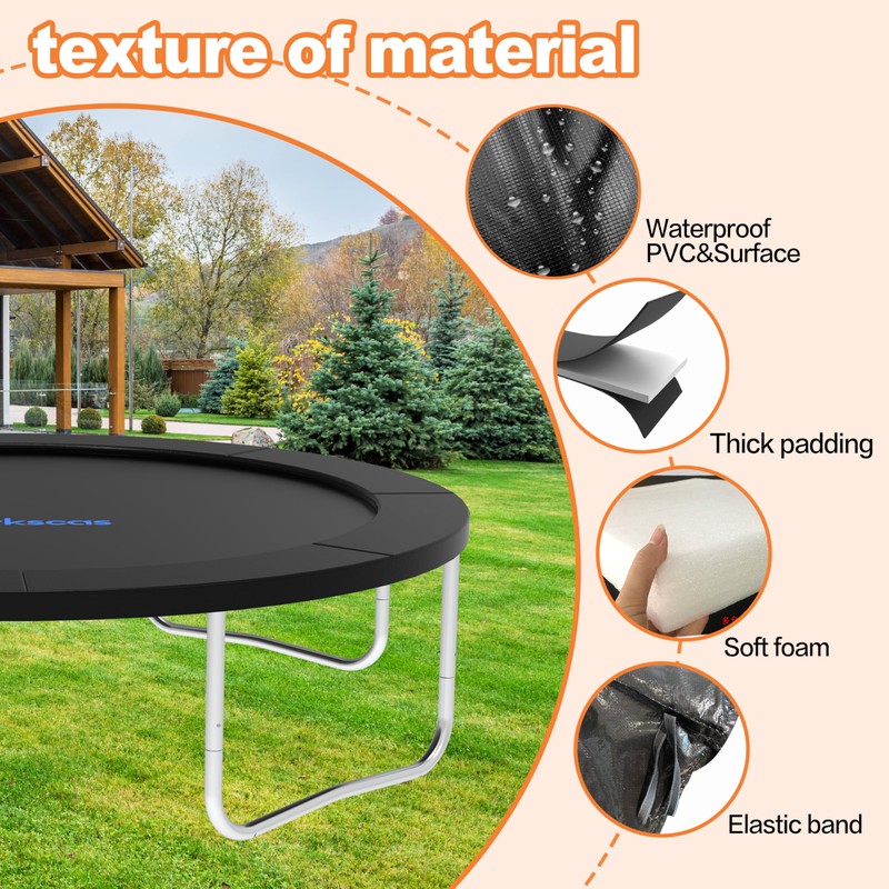 polwkscas Trampoline Pad 10ft 12ft 14ft 15ft 16ft Trampoline Replacement
