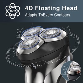 Electric Razor for Men with Pop-Up Trimmer, Rechargeable Cordless Electric Shaver, IPX6 Waterproof Wet Dry, USB-C Fast Charging