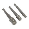 Socket Bit Adapter Drill Nut Driver Power Extension Bar 3pc