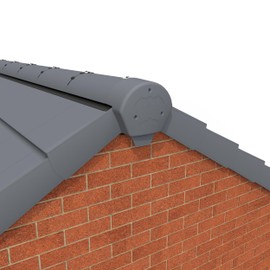 Manthorpe Slate Grey Bat Ridge Roost Box Home Half Round End Cap with Screws Dry Fix