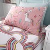 Happy Linen Company Girls Kids Unicorns Rainbows Pink Single Reversible
