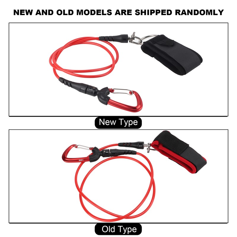 Freediving Lanyard Leash Diving Safety Rope Cable with Wristband Carabiner