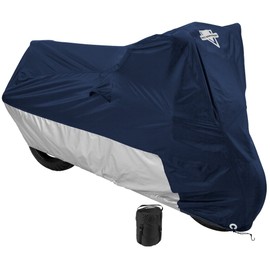 Nelson-Rigg Deluxe Motorcycle Cover, Weather Protection, UV, Air Vents, Heat Shield, Windshield Liner, Compression Bag, Grommets X-Large fits Medium Cruisers W/Accessories and Sport Touring bikes