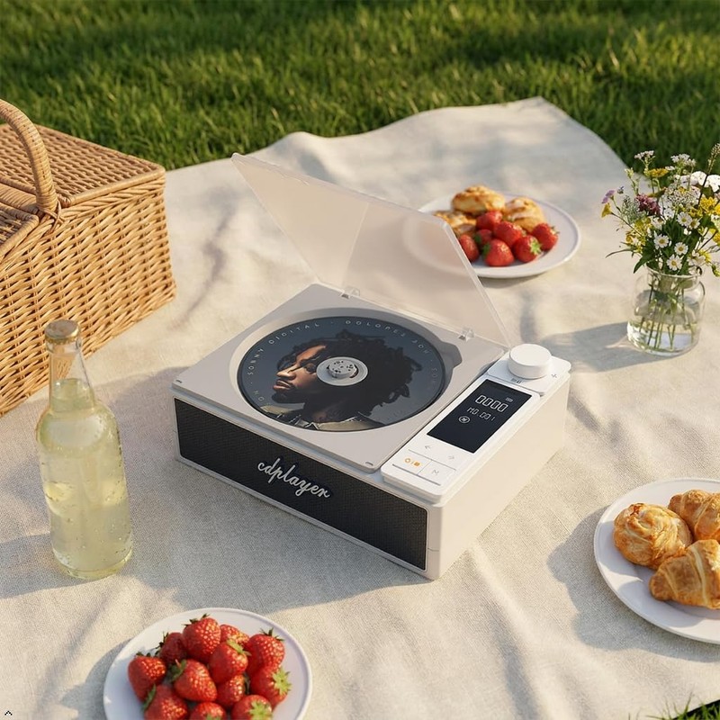 Rechargeable Portable CD Player with Bluetooth & Speaker for Home