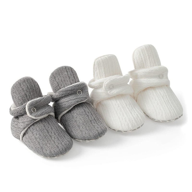 Meckior Infant Baby Girls Boys Knitting Booties Newborn Soft Sole