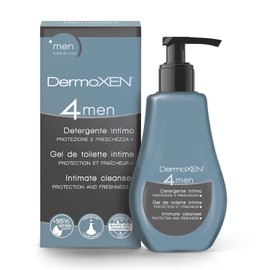 DermoXEN 4Men Gel Íntimo para Hombres | Higiene Masculina Equilibrada en pH | Jabón Antibacterial para el Área Genital con Mentol | Combate el Mal Olor en la Ingles | Gel Íntimo Diario para Hombres