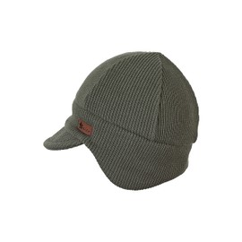 Sterntaler Baby Boys' Knitted Hat with Visor and Ear Flaps, Spinach