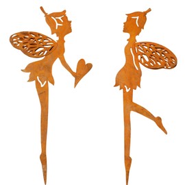 Storm's Gartenzaubereien Fairy Garden Stake 2 Models in Rust Look for Pots and Balcony Boxes 23 cm x 13.5 cm