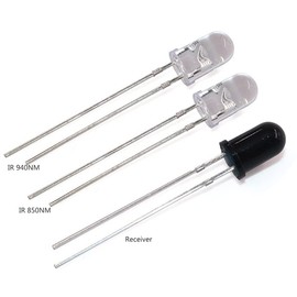Cleiscry LED 5mm 850nm 940nm Infrared Emitting or Receiving Diode Round Black (IR 850nm Emitter 100pcs)