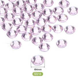 MECCANIXITY 1440 Pcs Hotfix Rhinestones Flatback Crystal Glass Gems for Crafts Clothes DIY Decoration(SS16 4mm,Pink)