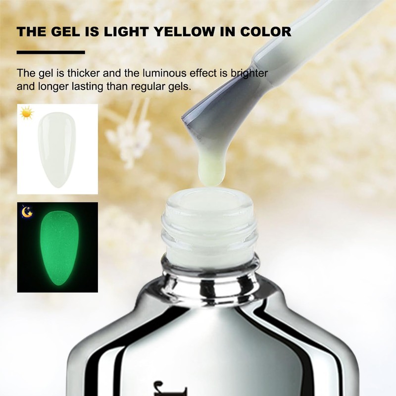 Fokostar Glow in the Dark Nail Gel Polish Translucent Color