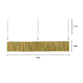 HTWNK Bamboo 2 Pack Short Fence Outdoor Landscape Edging Flexible Decorative Border 7.8'' H x 47'' L