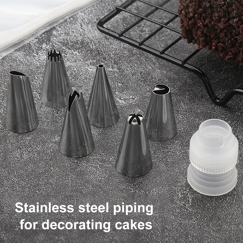 Piping Bag and Nozzles Set with Coupler, 100Pcs Disposable Piping