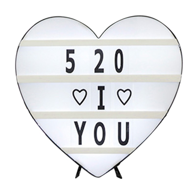 Cinema Light Box Black Heart Shaped LED Light Up Light