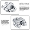 12 Pcs Wire Rope Clips Clamps, U Bolt Saddle Fastener,