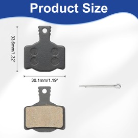 HARFINGTON 2set Disc Brake Pad 1.19" x 1.32" Semi-Metallic Bike Brake Pads with Pin for BB7 M355 M446 M640 Mountain Road Bikes, Black