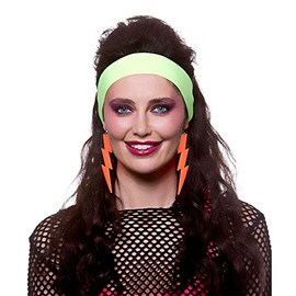 Wicked Costumes Adult 80's Neon Orange Lightning Clip On Earings - Fancy Dress Accessory