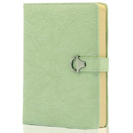 Hoci Poci Journal for Men, Vintage Leather Diary for Writing, A5 240 Kraft Pages College Ruled Notebook, Personal Planner Organizer Gift (Grayish Green)