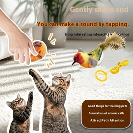 3Pcs Flapping Bird Cat Toy,Interactive Bird Cat Feather Toys,Simulating Chirping Bird,Cat Toys Flapping Bird,Cat Toys Chirping Tit,Simulated Chirping Bird Cat Toy,Touch Activated kitten toys (#3#4#5)