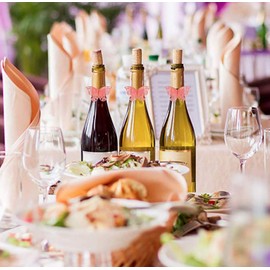 Anloo Butterfly Paper Napkin Ring, Pack of 100 3D Laser Cut Napkin Buckles Ribbon for Wedding Dinner Napkin Table Festival Anniversary Restaurant (Pink)