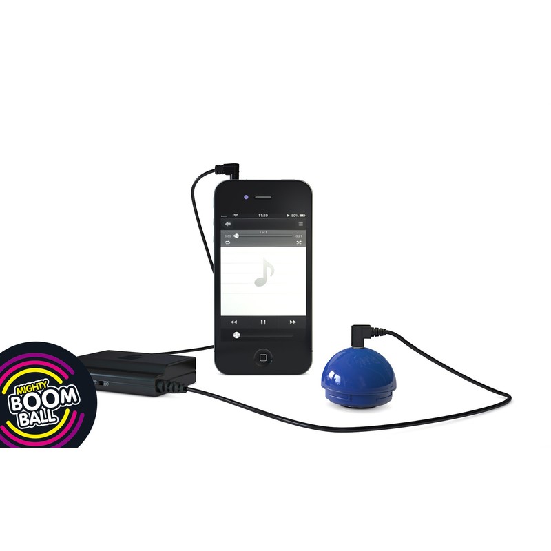 Mighty BoomBall Portable Vibration Speaker with Battery Booster - Blue