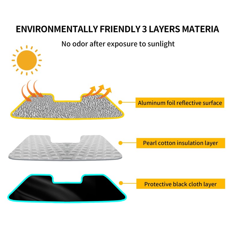 Windshield Sun Shade Compatible with 2024 Jeep Wrangler JL 2/4