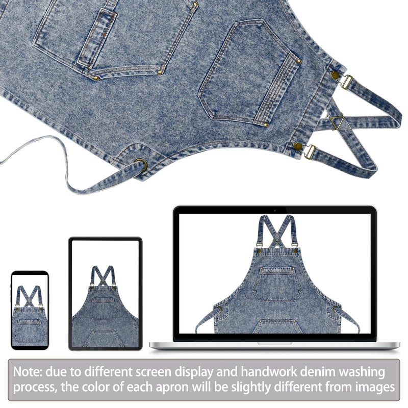 Beitiny Denim Apron with Pockets, Cross Back Apron for Men