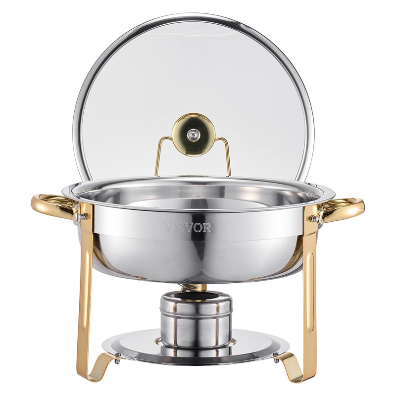 VEVOR Chafing Dish Buffet Set, 5 Qt 4 Pack, Stainless