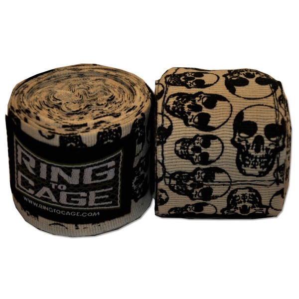 Ring to Cage Skull Printed Handwraps Mexican Style Stretchable 180"