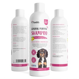 Pawbits Lemon Zest & Green Tea & Dog & Puppy Shampoo. Plant-Based Moisturising Natural Shampoo for Dogs | Vitamin Rich Infused with Aloe Vera | Alcohol Free Cruelty-Free Fragranced Pet Shampoo 250ML