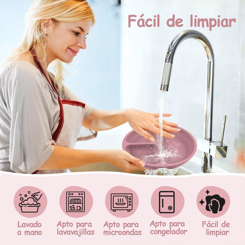 12PCS Vajillas Platos para Niño Silicona,Set Alimentacion Complementaria Niños,Set Alimentacion