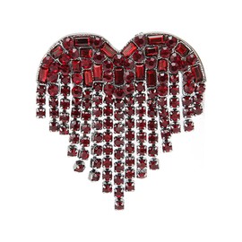Heart Shaped Brooch, Pin Jewelry Trassel Heart Shaped Brooch for Dancing Party Dating Women Corsage Clothing Accessories for Women Girls Bridal Wedding Gift Jewellery