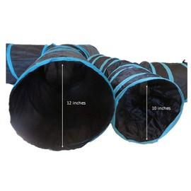 Feline Ruff Premium 3 Way Cat Tunnel. Extra Large 12 Inch Diameter and Extra Long. A Big Collapsible Play Toy. Wide Pet Tunnel Tube for Other Pets Too!