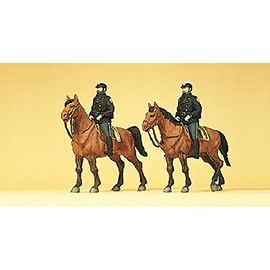 Preiser 1/87 th - PR10397 - Model Railways - Police US on Horseback