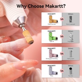 Makartt Nail Drill Bits Sanding Bands for Nail Drill, 100Pcs 4 Color Coarse Fine Grit File Sand with 3.1mm Mini Mandrel Nail Bit Set for Acrylic Nails Gel Manicures 80/120/180/240