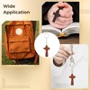 Anjetan 24 PCS Pocket Cross Keychains, Wooden Cross Keychains with