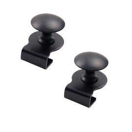 Pastlla 2Pcs Glass Door Clip Pull Handle Stainless Steel No Drilling Glass Door Clamp Clip for Glass 5-8mm Showcase Furniture Kitchen Bathroom Office Sliding Door Glass Cabinet Drawer Pull Knob, Black