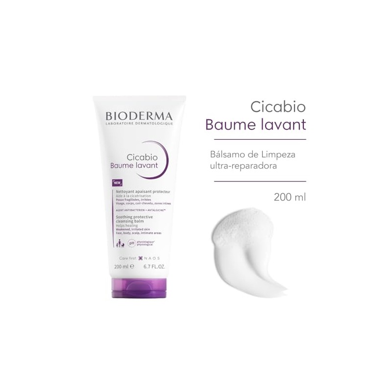 BIODERMA, Cicabio, Bálsamo Lavant, Limpieza que Calma Malestar, Skincare Piel