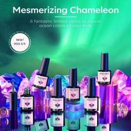 modelones Chameleon Gel Nail Polish Set - 6 Colors Aurora Gel Polish Kit Blue Green Purple Red Brown Glitter Gel Polish Fall Winter Soak Off LED Nail Lamp Gel Nail Kit Home Gift DIY Salon for Women