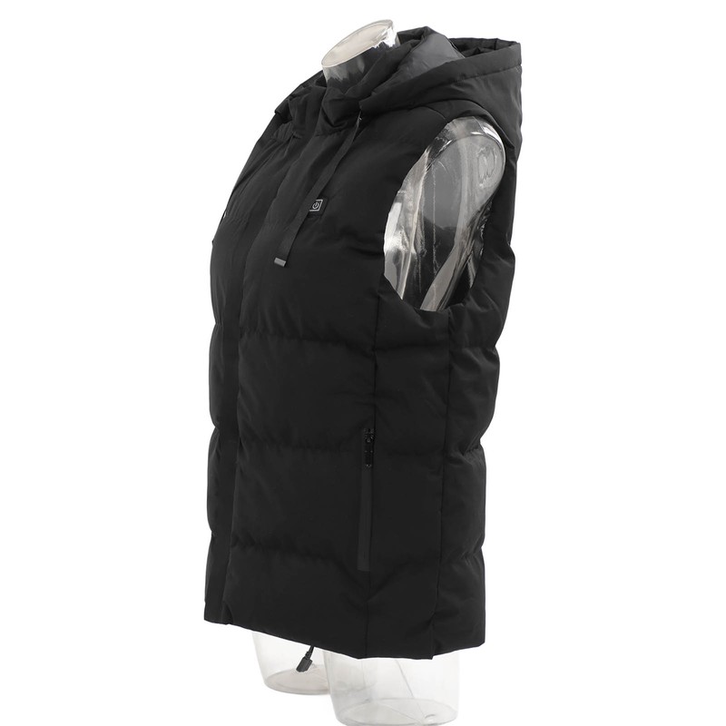 Heated Hooded Vest Fast Warmer Up Jacket 7 Areas Carbon