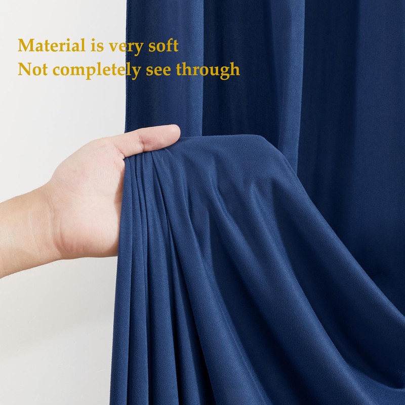 Navy Blue Backdrop Curtain Panels, Wrinkle Free Navy Blue Photo