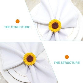 jojofuny Sunflower Decor 4pcs Metal Sunflower Metal Sunflower Napkin Ring Napkin Ring Table Decoration Napkin Ring Napkin Ring Yellow Fall Decor